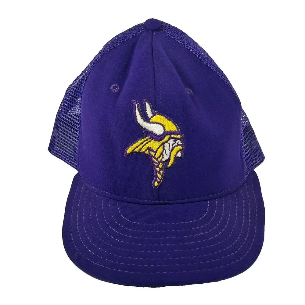 Vintage AJD Minnesota Vikings Cap NFL Mesh Hat Snapback Made In USA